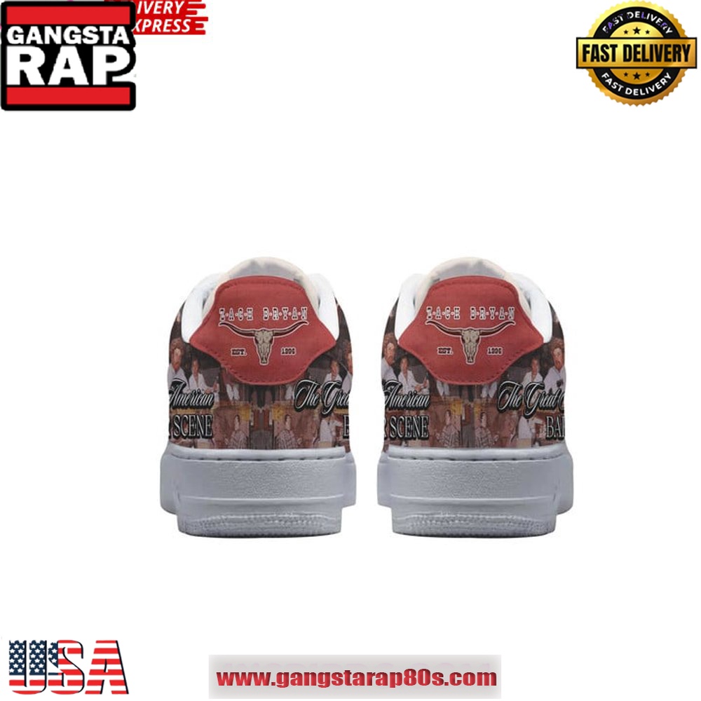 Zach Bryan Great American Bar Scene Air Force 1 Sneakers Shoes Zach Bryan Great American Bar Scene Air Force 1 Sneakers Shoes