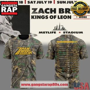 Zach Bryan Meadowlands 2025 Exclusive Version Camo T Shirt