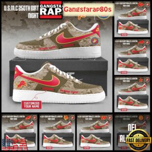 All Team NFL Celebration US Marine Corps 250th Birthday Night Game Custom Name Air Force 1 Sneakers Shoes