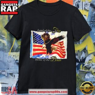 American Flag With Eagle Shirt Black