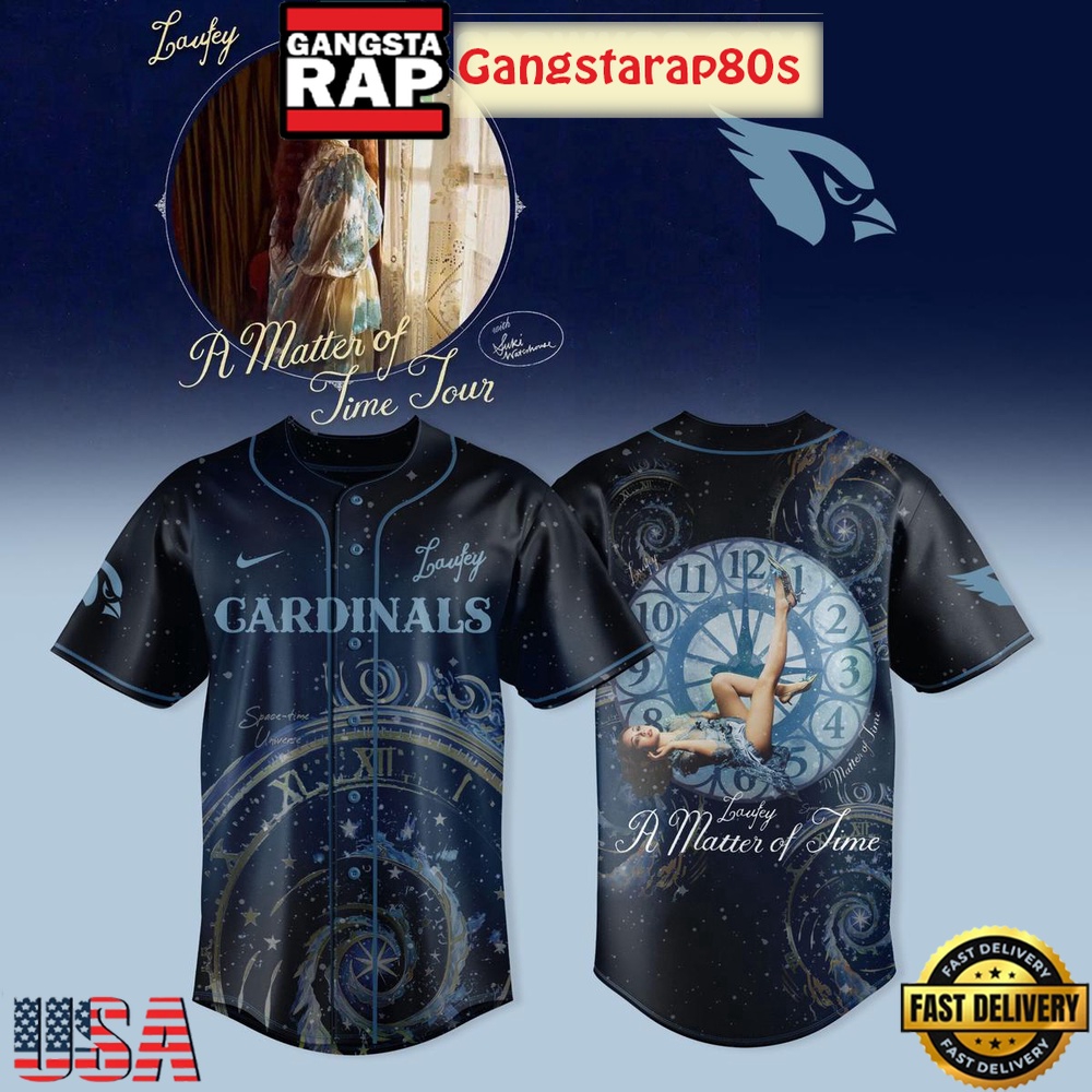 Arizona Cardinals x Laufey A Matther Of Time Tour 2025 Baseball Jersey Shirt Arizona Cardinals x Laufey A Matther Of Time Tour 2025 Baseball Jersey Shirt