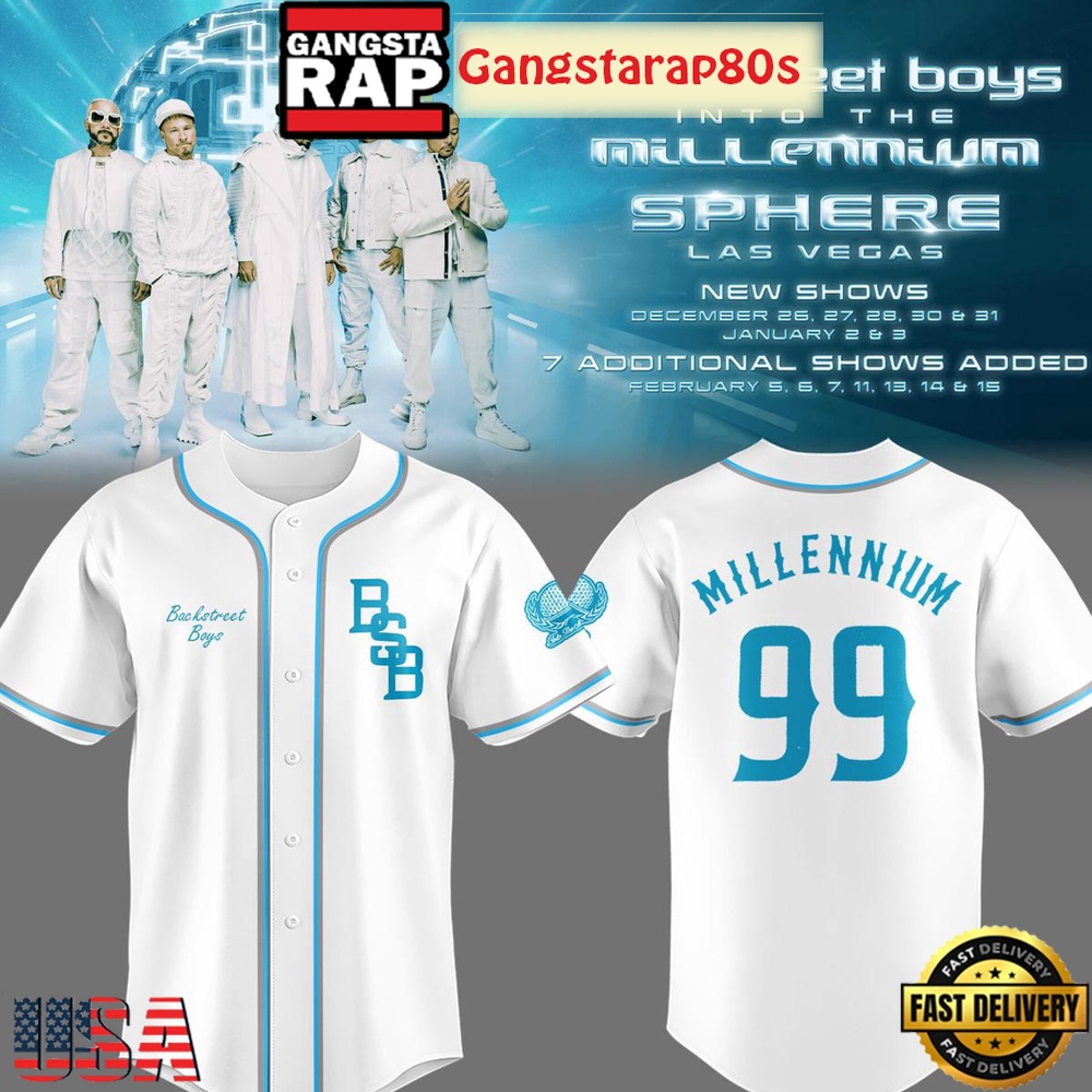 Backstreet Boys Into The Millennium White Baseball Jersey Shirt Backstreet Boys Into The Millennium White Baseball Jersey Shirt