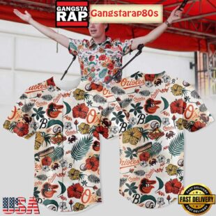 Baltimore Orioles Tropical Flower New Design Baseball Jersey