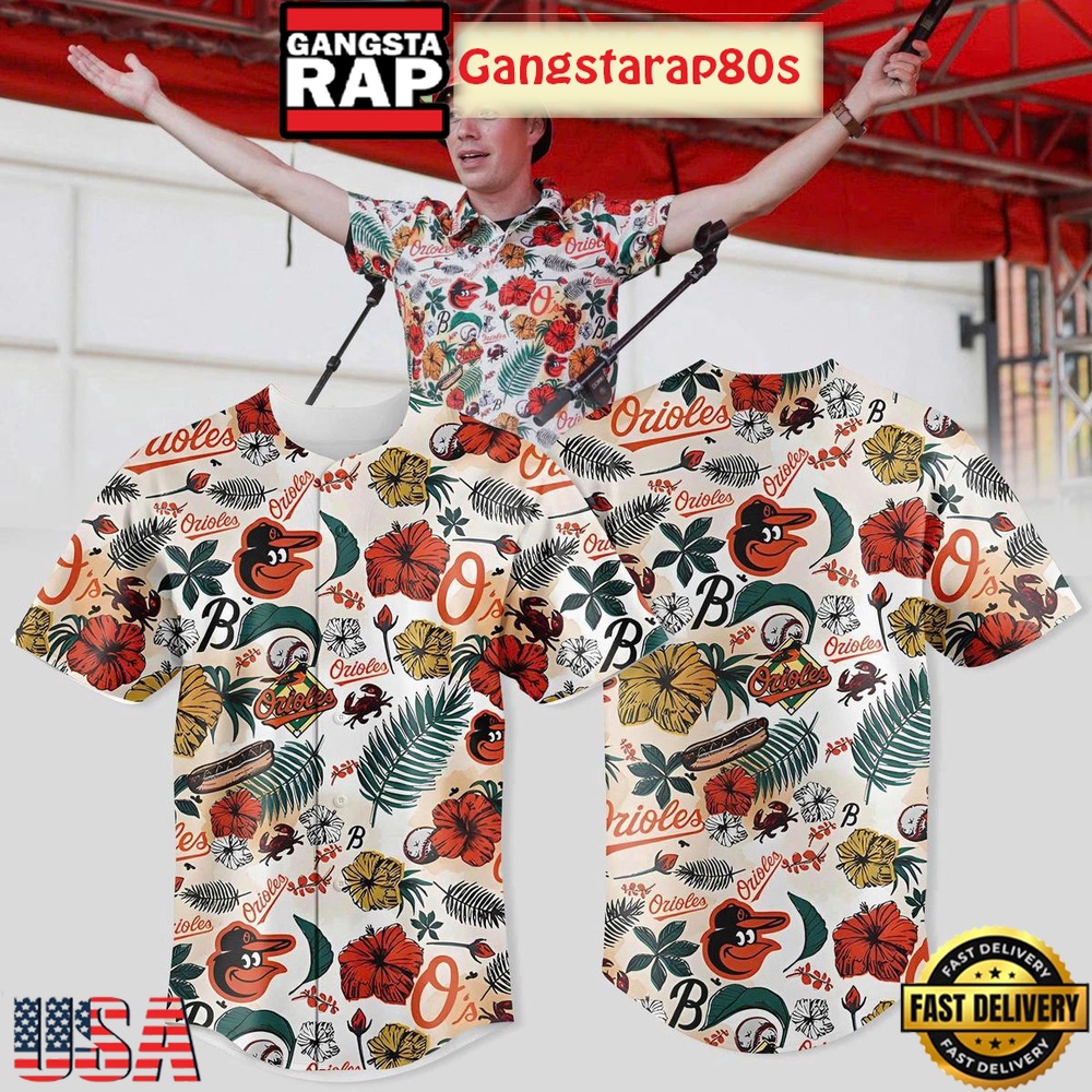 Baltimore Orioles Tropical Flower New Design Baseball Jersey Baltimore Orioles Tropical Flower New Design Baseball Jersey