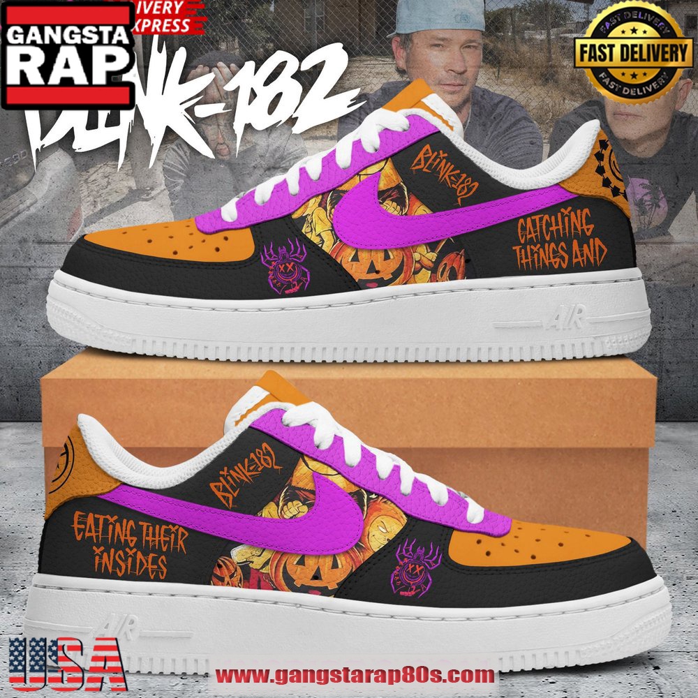 Blink-182 Halloween Edition New Design Air Force 1 Sneakers Shoes Blink-182 Halloween Edition New Design Air Force 1 Sneakers Shoes