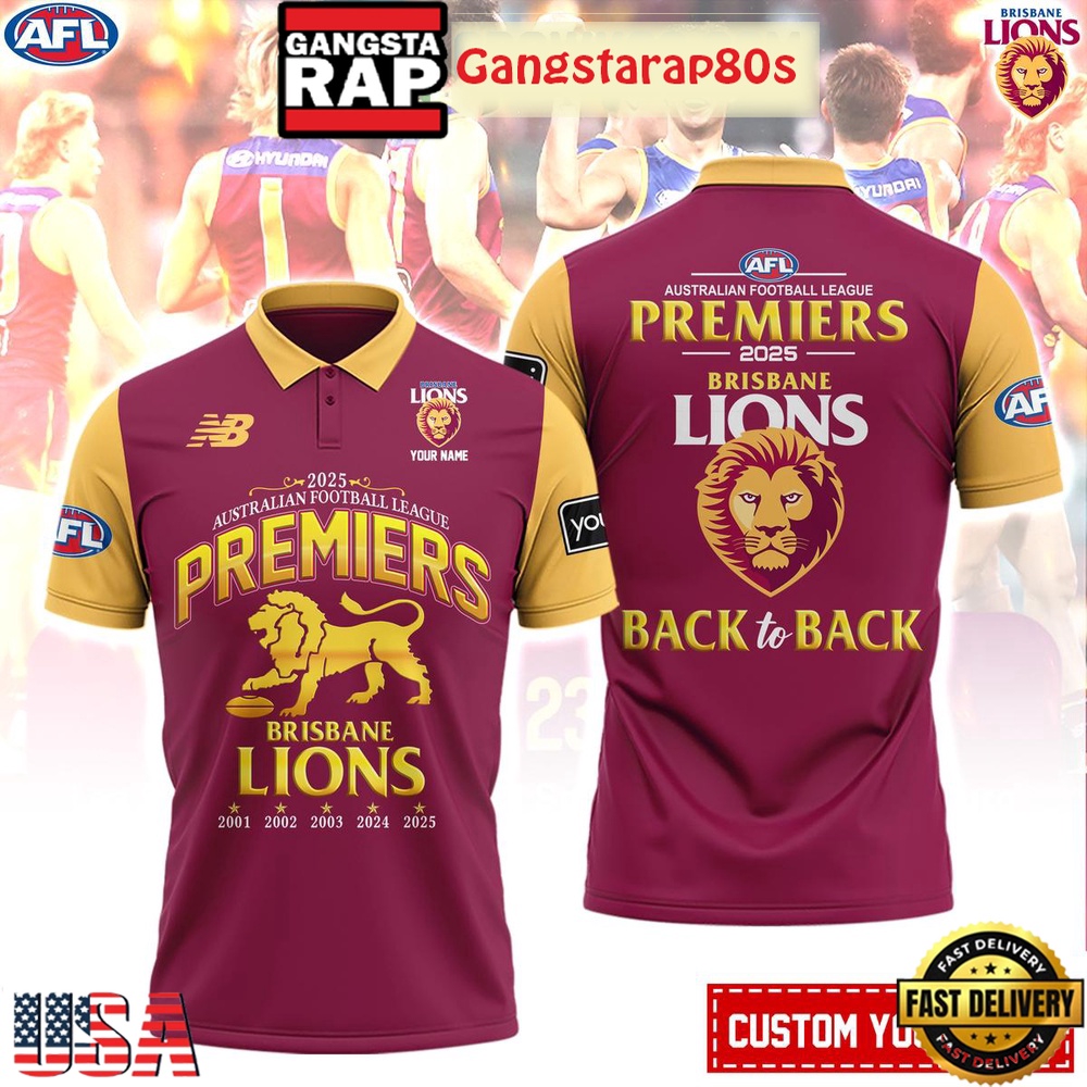 Brisbane Lions Back 2 Back Premiers 2025 Limited Edition Polo Shirt Brisbane Lions Back 2 Back Premiers 2025 Limited Edition Polo Shirt