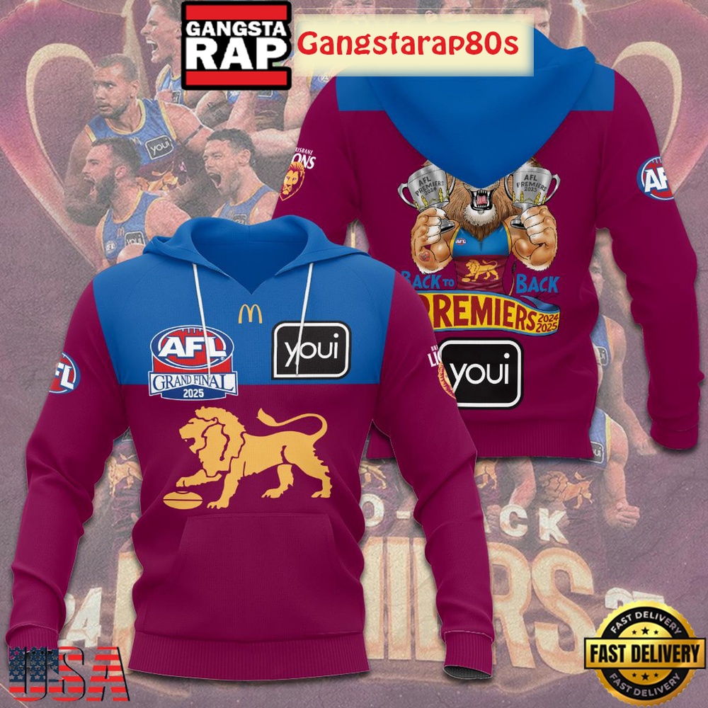 Brisbane Lions Premiers 2025 Back To Back All Over Print Hoodie Brisbane Lions Premiers 2025 Back To Back All Over Print Hoodie