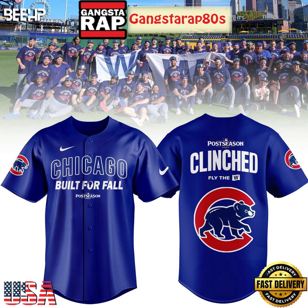 Chicago Cubs Postseason Clinched Built For Fall 2025 New Design Baseball Jersey Chicago Cubs Postseason Clinched Built For Fall 2025 New Design Baseball Jersey