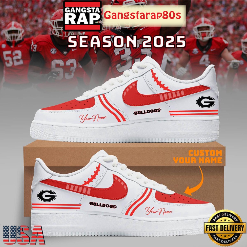 Georgia Bulldogs Football New Season 2025 Custom Name Air Force 1 Sneakers Shoes Georgia Bulldogs Football New Season 2025 Custom Name Air Force 1 Sneakers Shoes