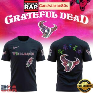Houston Texans Celebration Grateful Dead 60 Years Night Unisex 3D Shirt