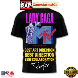 Lady Gaga MTV Artist Of The Year Black All Over Print T Shirt