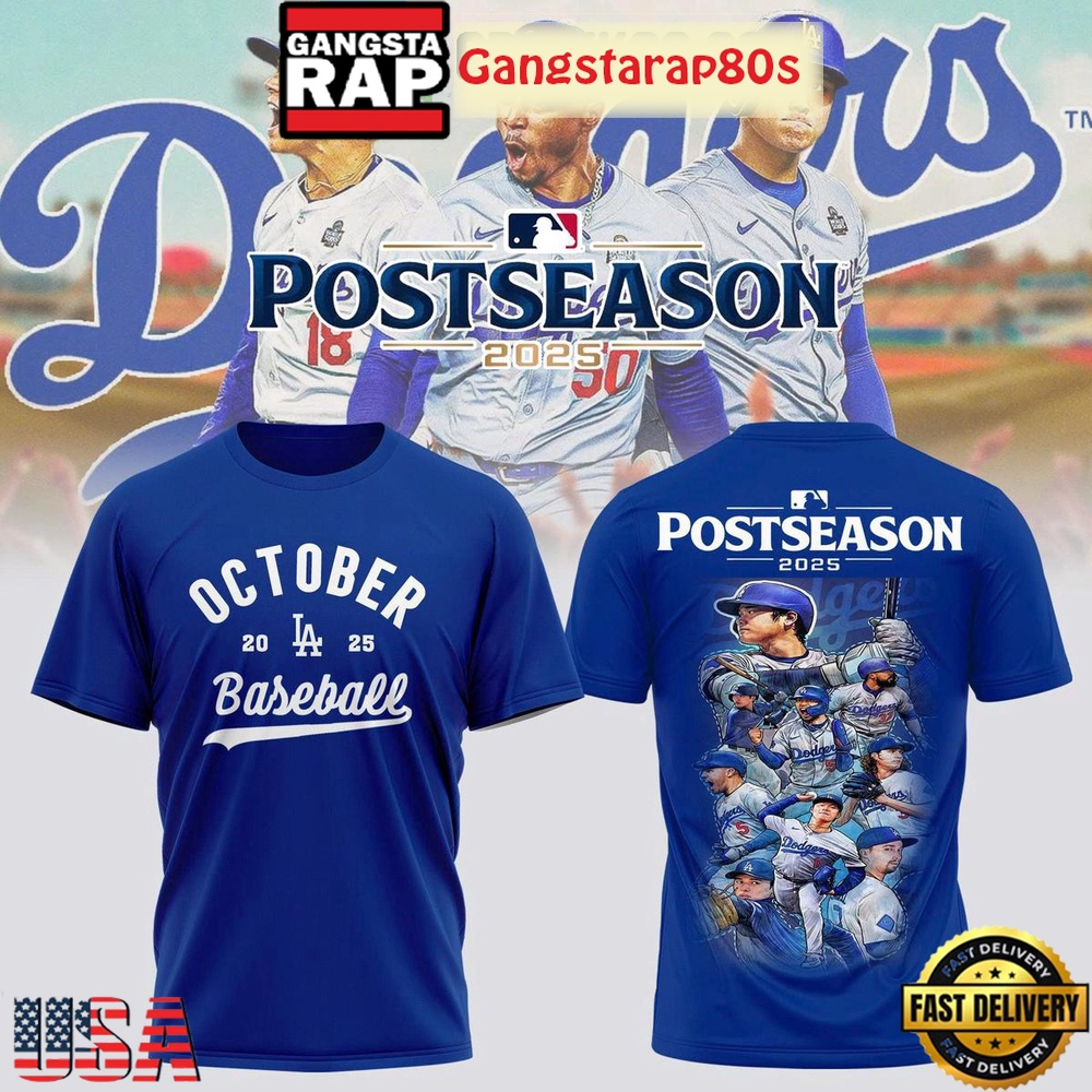 Los Angeles Dodgers MLB Postseason 2025 Blue Unisex 3D Shirt Los Angeles Dodgers MLB Postseason 2025 Blue Unisex 3D Shirt