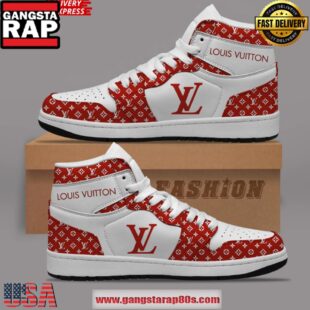 Louis Vuitton x Nike Red Air Jordan 1 Sneakers Shoes