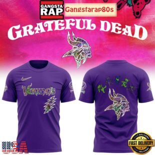 Minnesota Vikings Celebration Grateful Dead 60 Years Night Unisex 3D Shirt