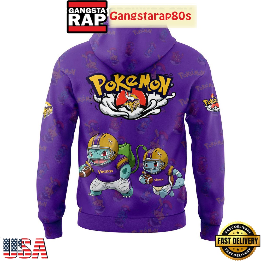 Minnesota Vikings x Pokemon Go 2025 Unisex 3D Hoodie Minnesota Vikings x Pokemon Go 2025 Unisex 3D Hoodie