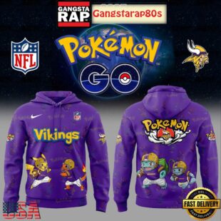 Minnesota Vikings x Pokemon Go 2025 Unisex 3D Hoodie