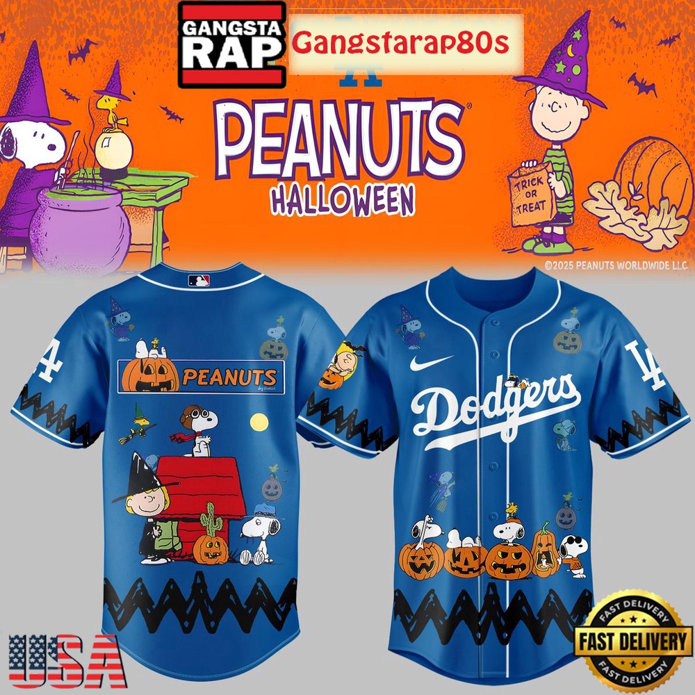 MLB Custom Team x Collab Peanuts Halloween Trick Or Treat Baseball Jersey Shirt MLB Custom Team x Collab Peanuts Halloween Trick Or Treat Baseball Jersey Shirt
