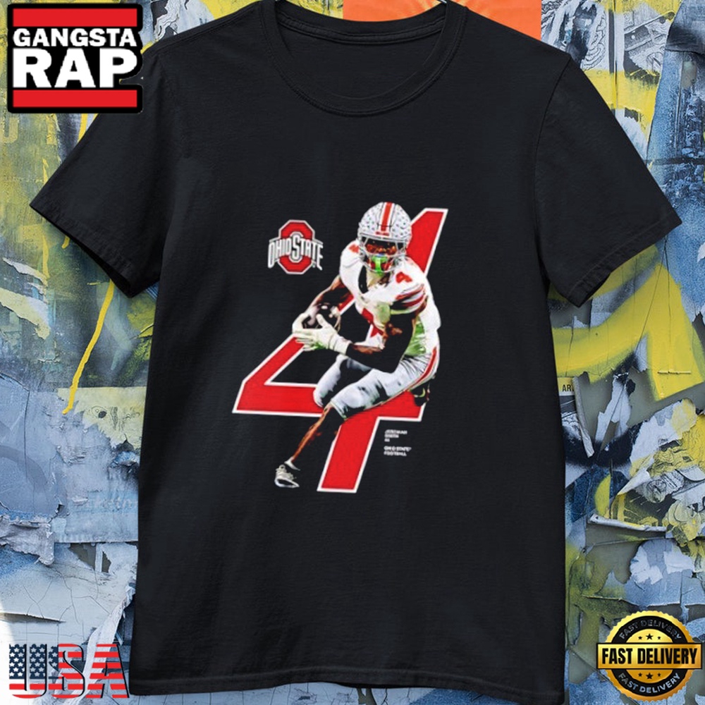 NCAA Jeremiah Smith 4 Ohio State Buckeyes 2025 Black Shirt NCAA Jeremiah Smith 4 Ohio State Buckeyes 2025 Black Shirt