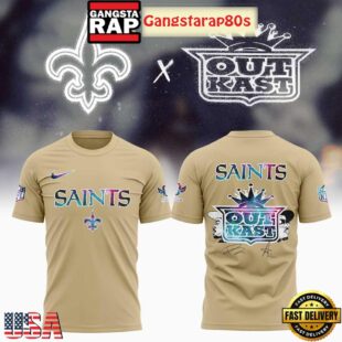 New Orleans Saints x Outkast Galaxy Signature 2025 Unisex 3D Shirt