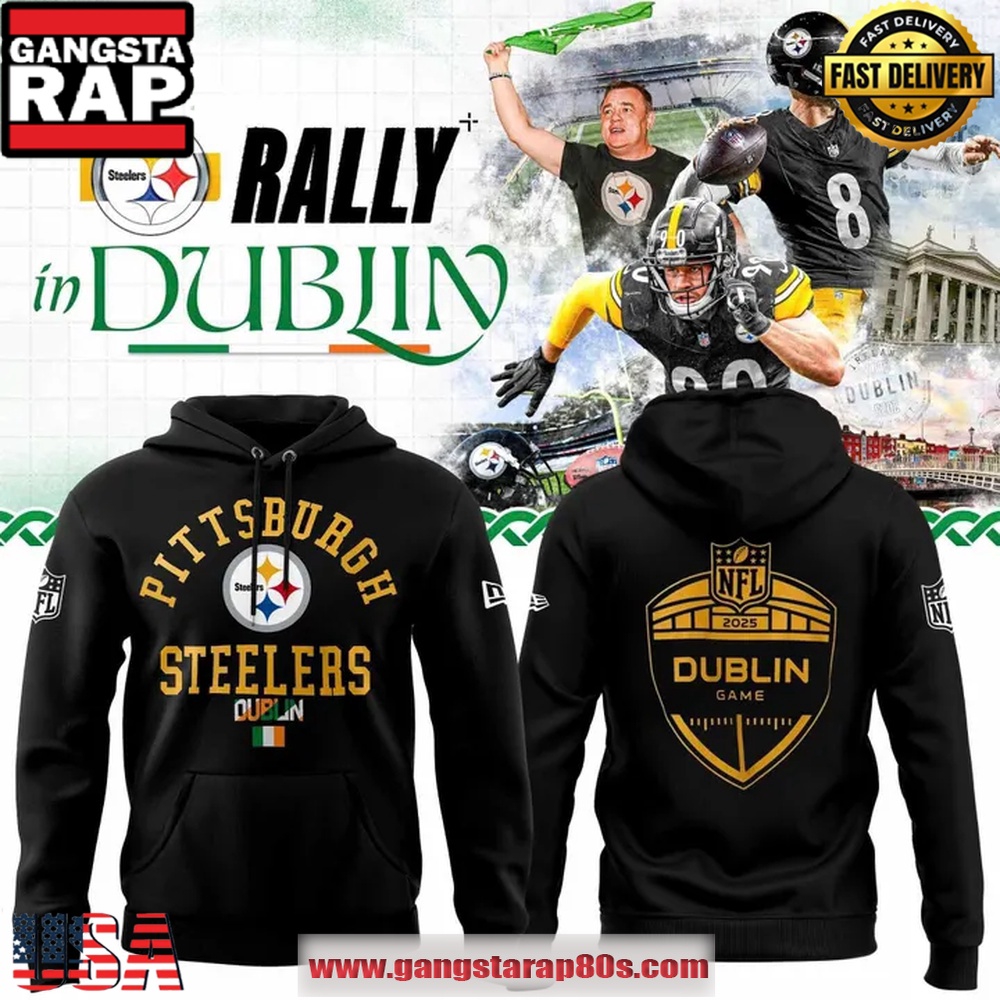 Pittsburgh Steelers 2025 Ireland Game Black Hoodie Shirt Pittsburgh Steelers 2025 Ireland Game Black Hoodie Shirt