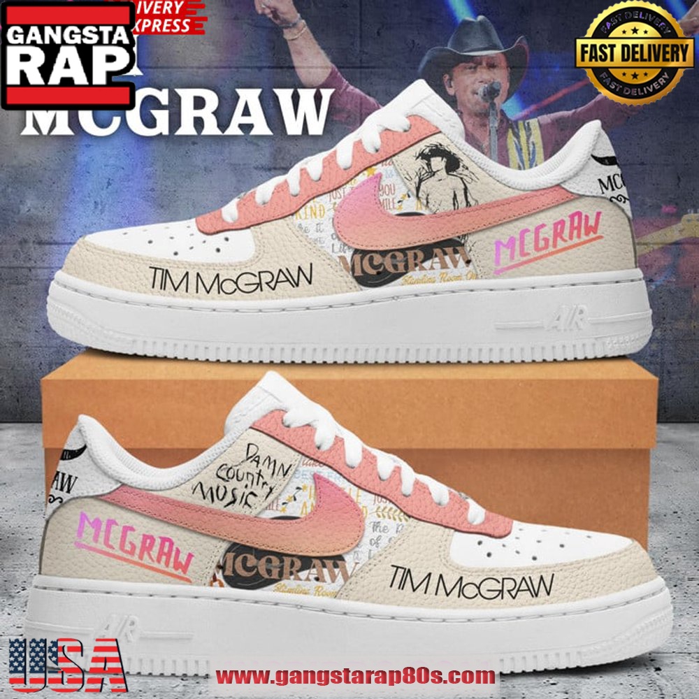 Tim McGraw Collab Nike New Edition Air Force 1 Sneakers Shoes Tim McGraw Collab Nike New Edition Air Force 1 Sneakers Shoes