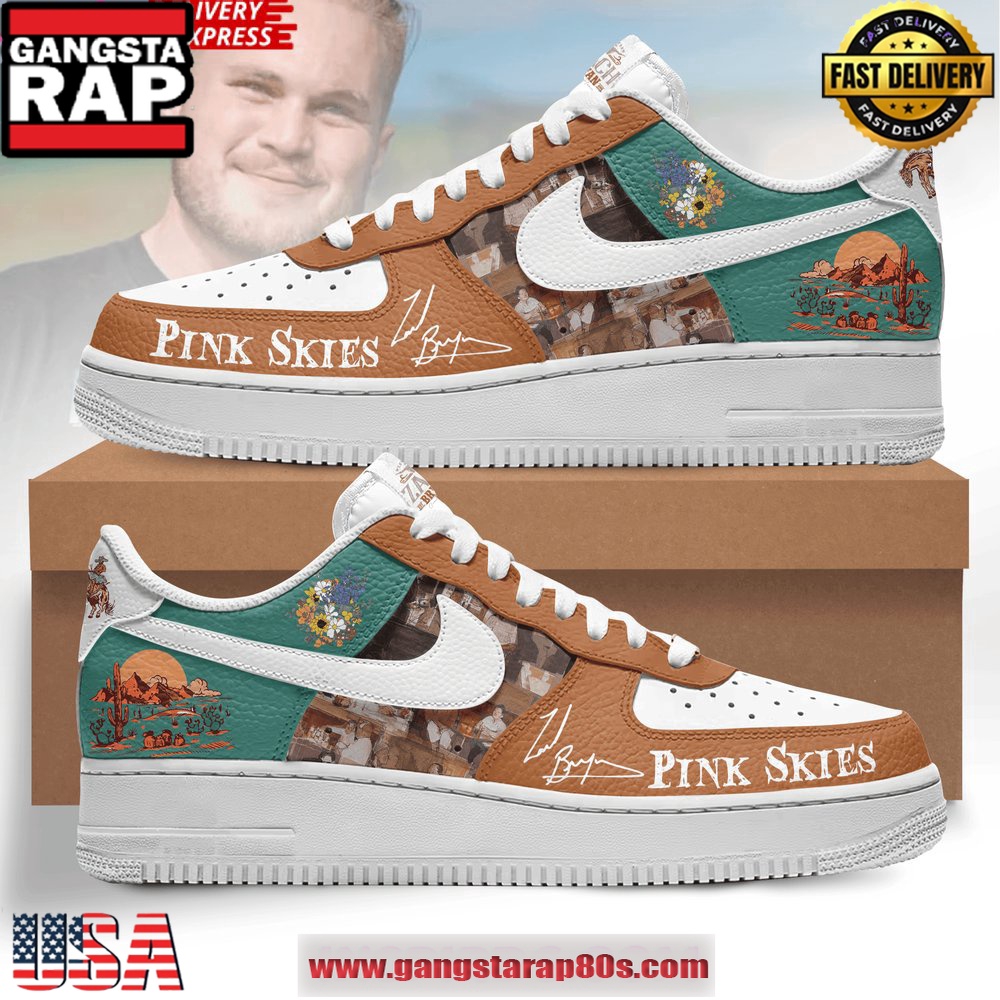 Zach Bryan Pink Skies New Edition Air Force 1 Sneakers Shoes Zach Bryan Pink Skies New Edition Air Force 1 Sneakers Shoes