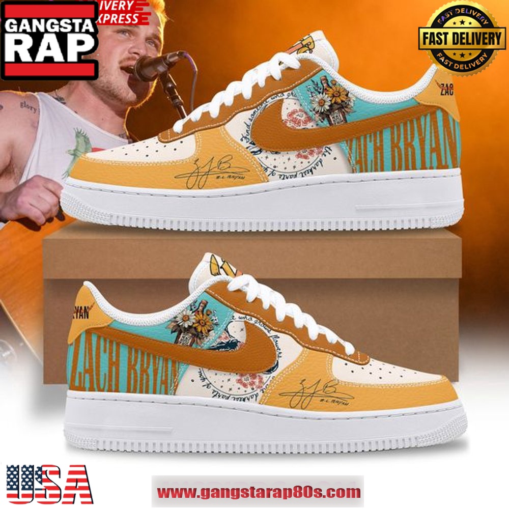 Zach Bryan Print Signature Special Limited Air Force 1 Sneakers Shoes Zach Bryan Print Signature Special Limited Air Force 1 Sneakers Shoes