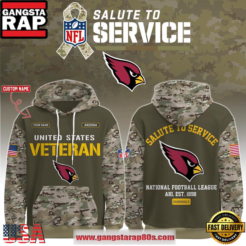 Arizona Cardinals NFL Veteran Birthday 2025 Custom Name Unisex Hoodie Arizona Cardinals NFL Veteran Birthday 2025 Custom Name Unisex Hoodie