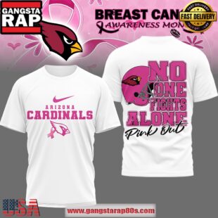 Arizona Cardinals NFL Breast Cancer October 2025 White 3D Shirt