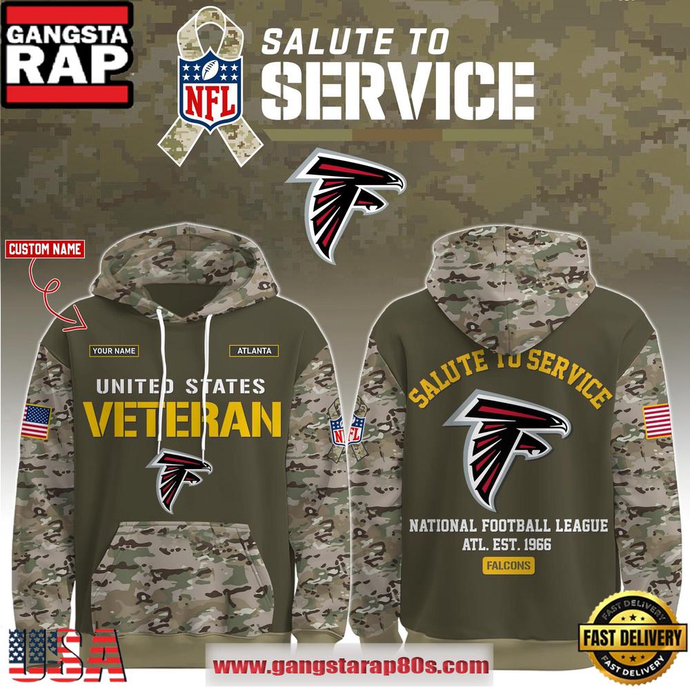 Atlanta Falcons NFL Veteran Birthday 2025 Custom Name Unisex Hoodie Atlanta Falcons NFL Veteran Birthday 2025 Custom Name Unisex Hoodie