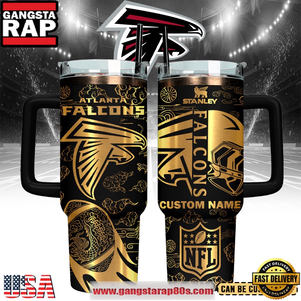 Atlanta Falcons Custom Stanley Quencher Tumbler With Handle 40oz Atlanta Falcons Custom Stanley Quencher Tumbler With Handle 40oz