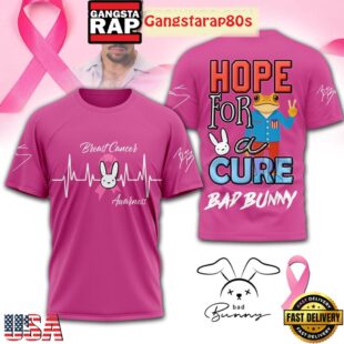 Bad Bunny Breast Cancer Hope For A Cure 2025 3D Shirt