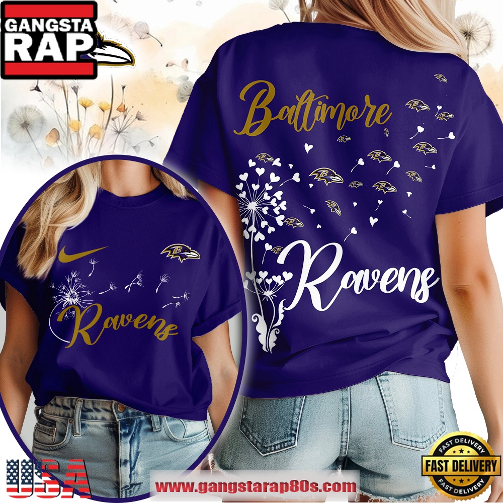 Baltimore Ravens NFL Dandelion Flower 2025 Women’s Shirt Baltimore Ravens NFL Dandelion Flower 2025 Women’s Shirt