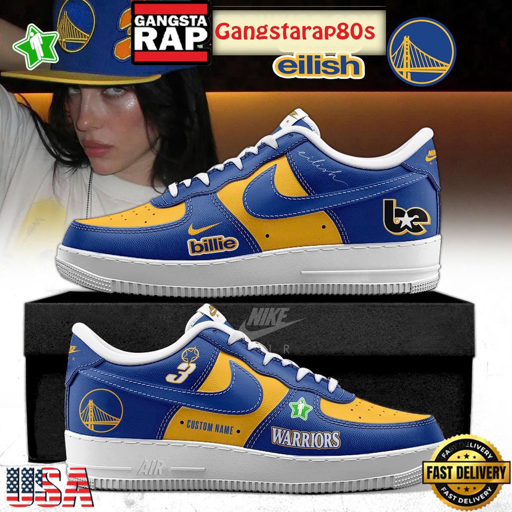 Billie Eilish x Golden State Warriors 2025 Air Force 1 Sneakers Shoes Billie Eilish x Golden State Warriors 2025 Air Force 1 Sneakers Shoes