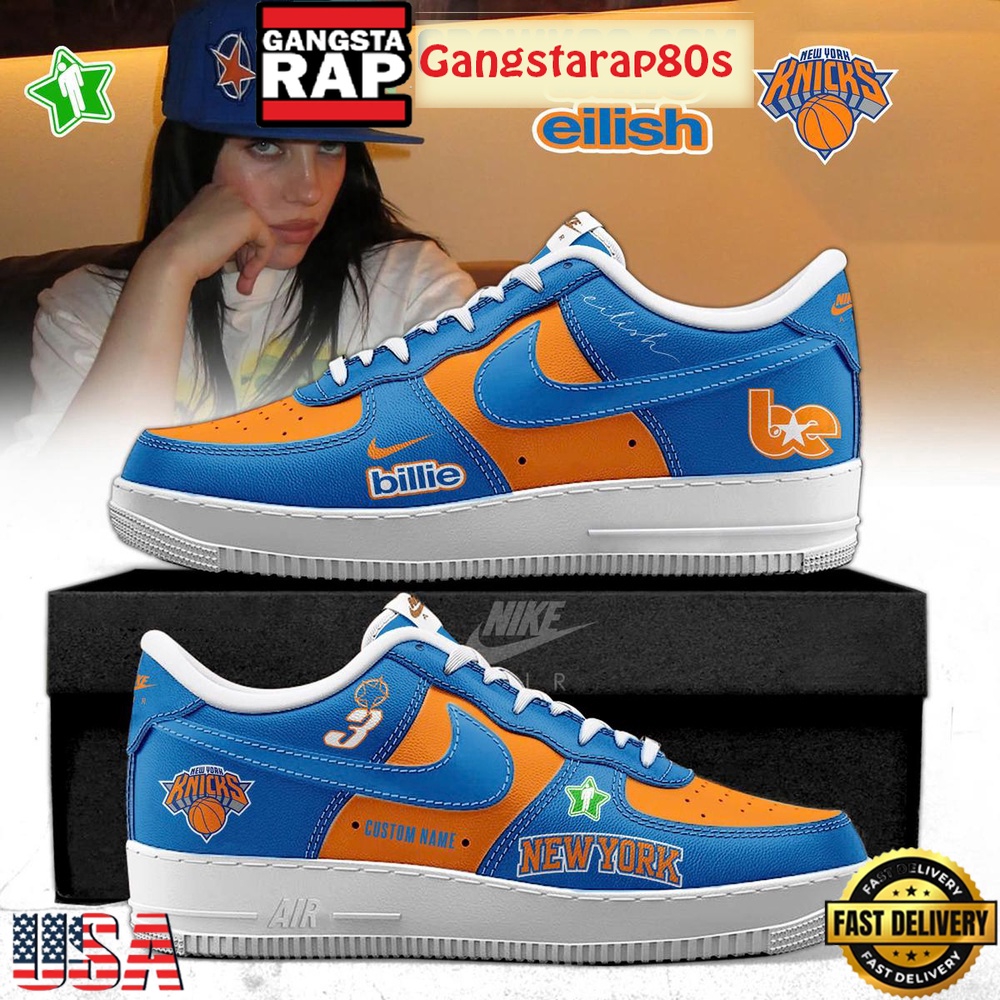 Billie Eilish x New York Knicks 2025 Custom Air Force 1 Sneakers Shoes Billie Eilish x New York Knicks 2025 Custom Air Force 1 Sneakers Shoes