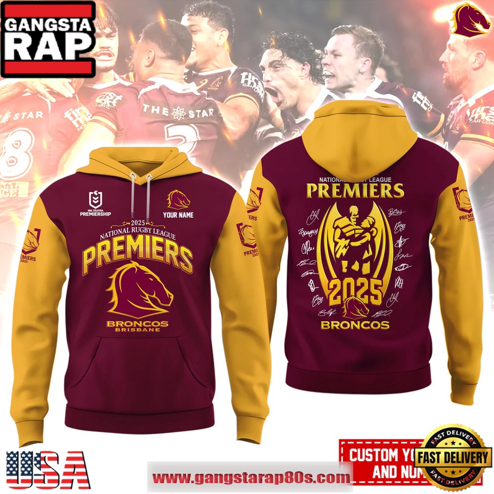 Brisbane Broncos NRL Finals 2025 Champions Signature Combo Custom Unisex Hoodie Brisbane Broncos NRL Finals 2025 Champions Signature Combo Custom Unisex Hoodie