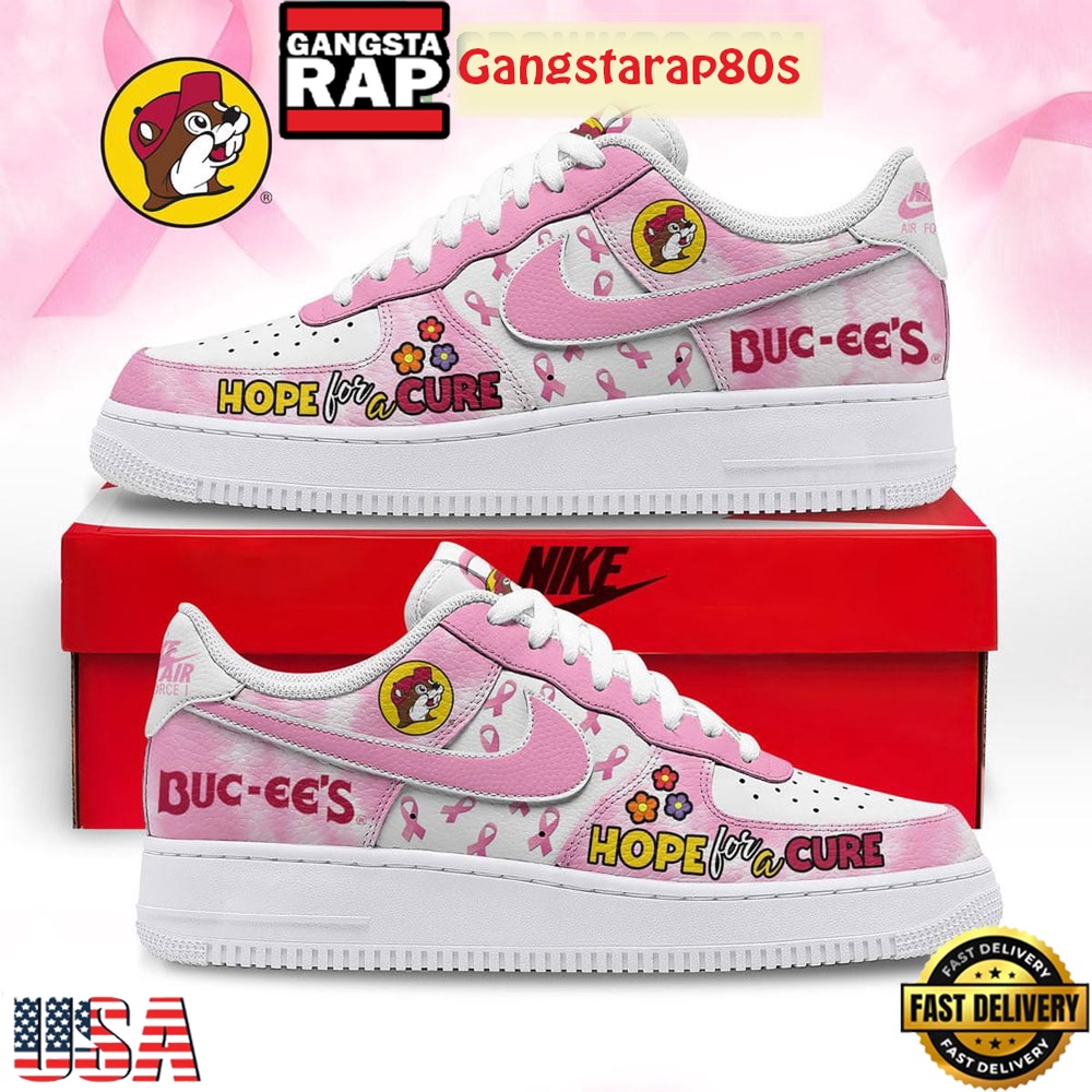 Buc-ee’s Hope For A Cure Air Force 1 Sneakers Shoes Buc-ee’s Hope For A Cure Air Force 1 Sneakers Shoes