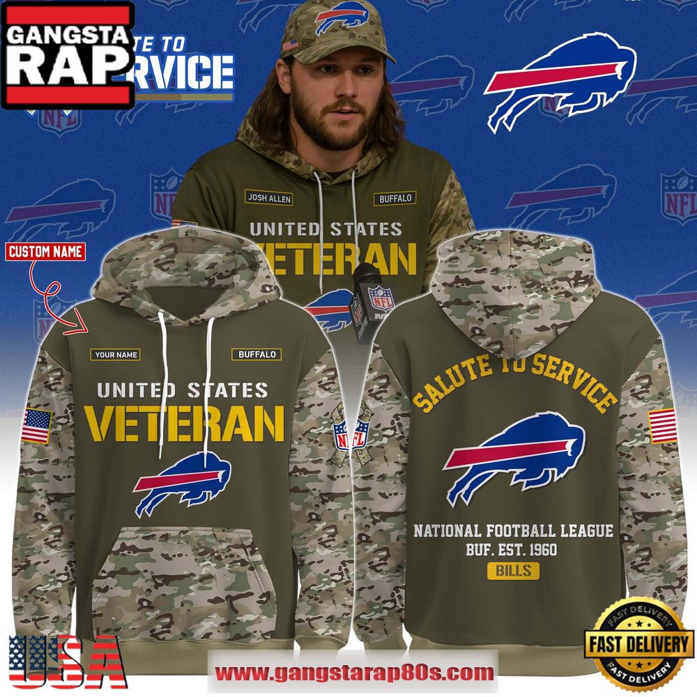 Buffalo Bills NFL Veteran Birthday 2025 Custom Name Unisex Hoodie Buffalo Bills NFL Veteran Birthday 2025 Custom Name Unisex Hoodie