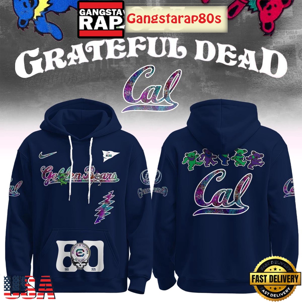 California Golden Bears x Grateful Dead 60 Years Unisex Hoodie California Golden Bears x Grateful Dead 60 Years Unisex Hoodie