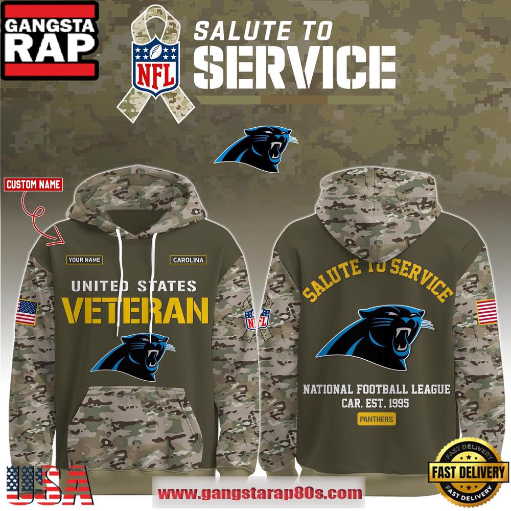 Carolina Panthers NFL Veteran Birthday 2025 Custom Name Unisex Hoodie Carolina Panthers NFL Veteran Birthday 2025 Custom Name Unisex Hoodie