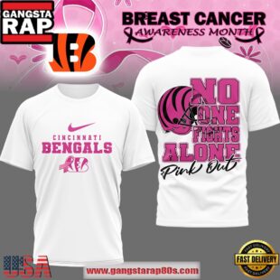 Cincinnati Bengals Cancer October 2025 White 3D Shirt