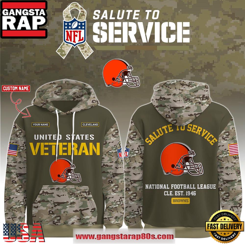 Cleveland Browns NFL Veteran Birthday 2025 Custom Name Unisex Hoodie Cleveland Browns NFL Veteran Birthday 2025 Custom Name Unisex Hoodie