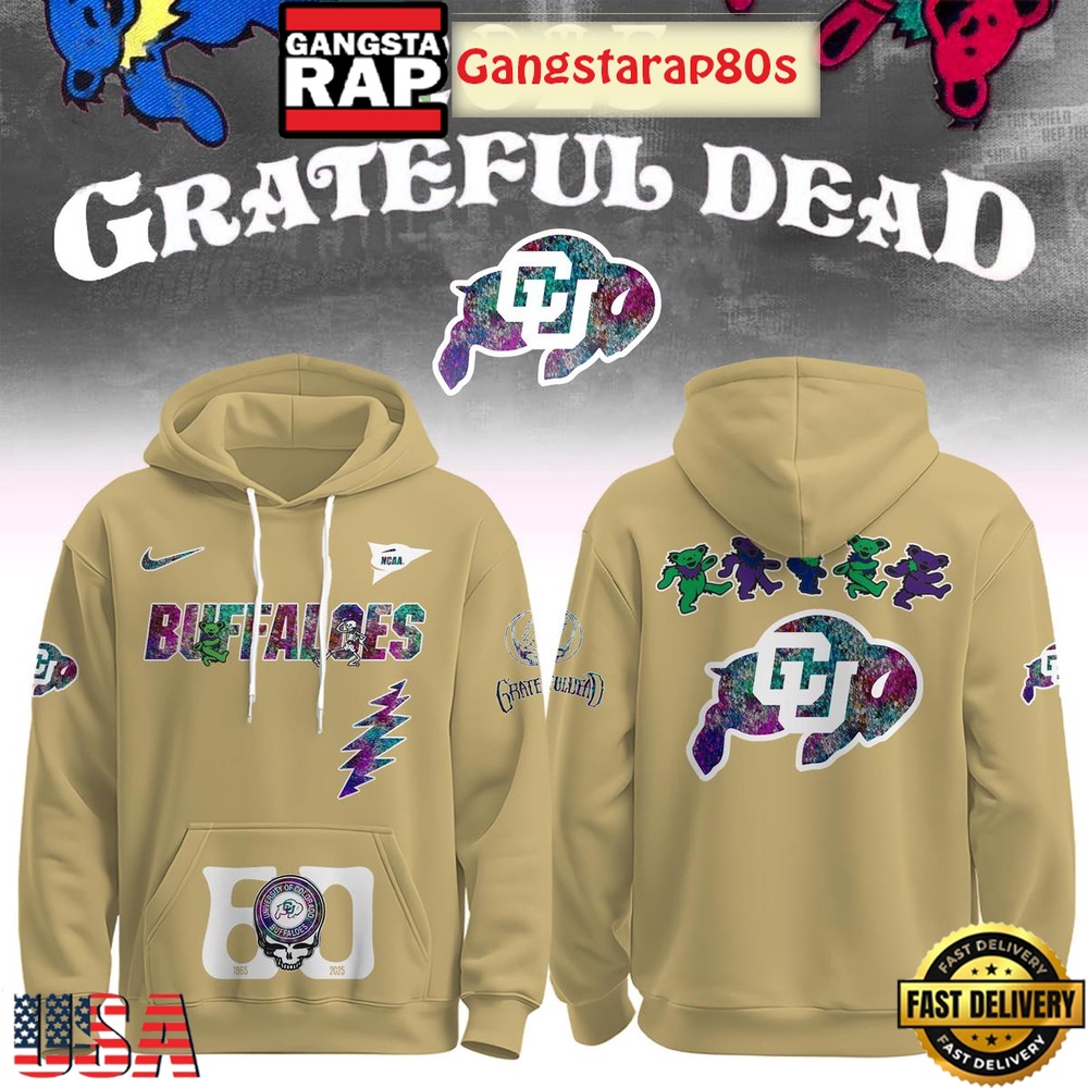 Colorado Buffaloes x Grateful Dead 60 Years Unisex Hoodie Colorado Buffaloes x Grateful Dead 60 Years Unisex Hoodie