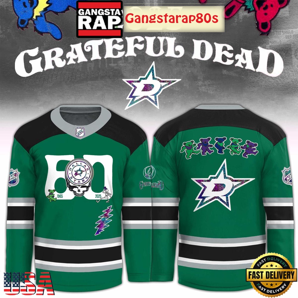 Dallas Stars x Grateful Dead 60 Years Special Edition Hockey Jersey Dallas Stars x Grateful Dead 60 Years Special Edition Hockey Jersey