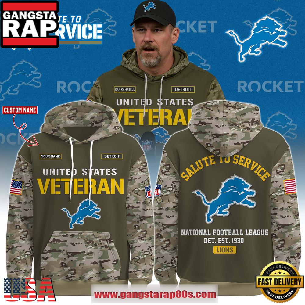 Detroit Lions NFL Veteran Birthday 2025 Custom Name Unisex Hoodie Detroit Lions NFL Veteran Birthday 2025 Custom Name Unisex Hoodie
