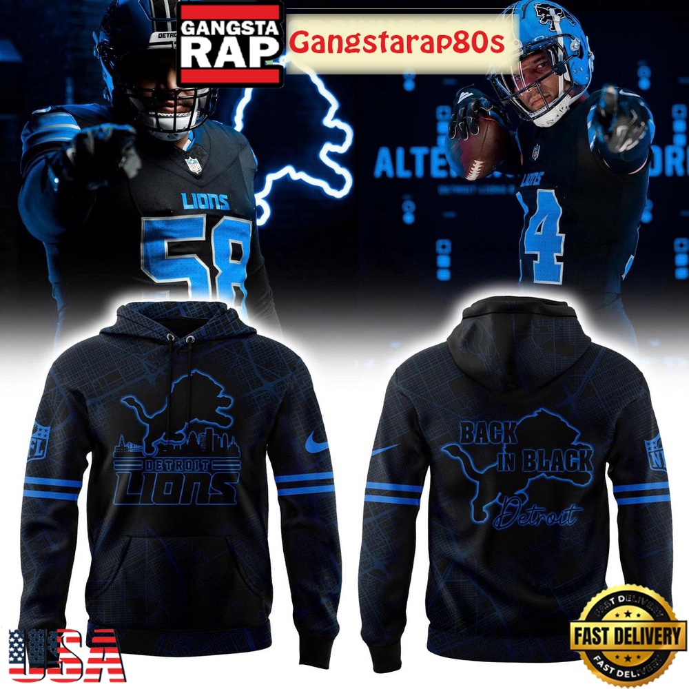 Detroit Lions Back In Black Special Edition All Over Print Hoodie Detroit Lions Back In Black Special Edition All Over Print Hoodie