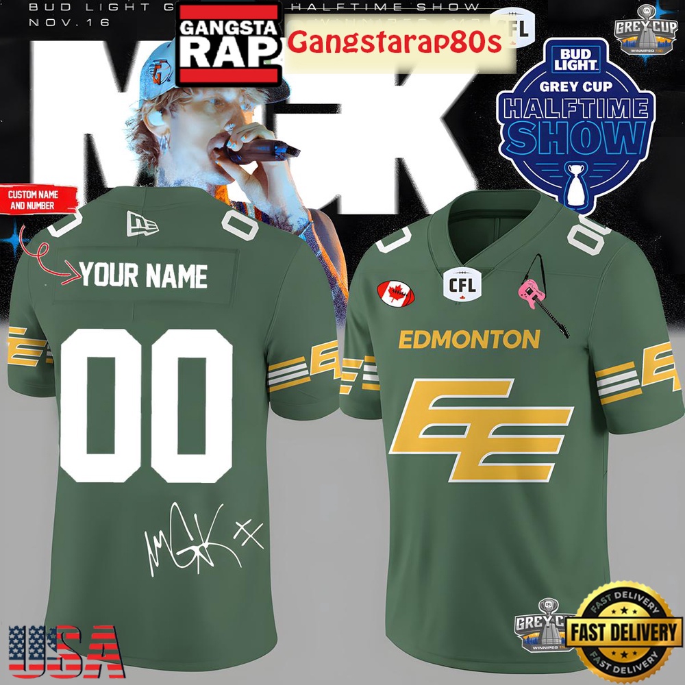 Edmonton Elks x Machine Gun Kelly 2025 Custom Football Jersey Edmonton Elks x Machine Gun Kelly 2025 Custom Football Jersey