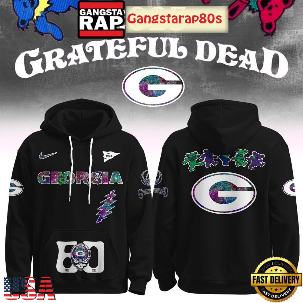 Georgia Bulldogs Grateful Dead 60 Years 2025 Special Edition All Over Print Hoodie Georgia Bulldogs Grateful Dead 60 Years 2025 Special Edition All Over Print Hoodie