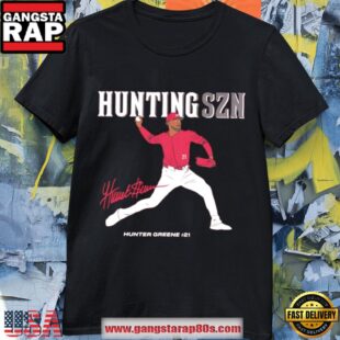 Hunter Greene Szn 21 Cincinnati Reds Player Autographed T Shirt