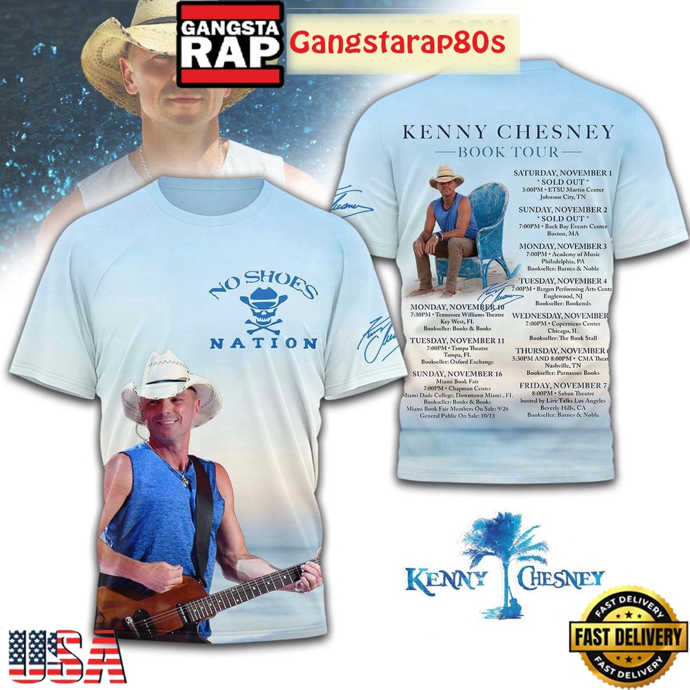 Kenny Chesney Book Tour 2025 3D Shirt Kenny Chesney Book Tour 2025 3D Shirt